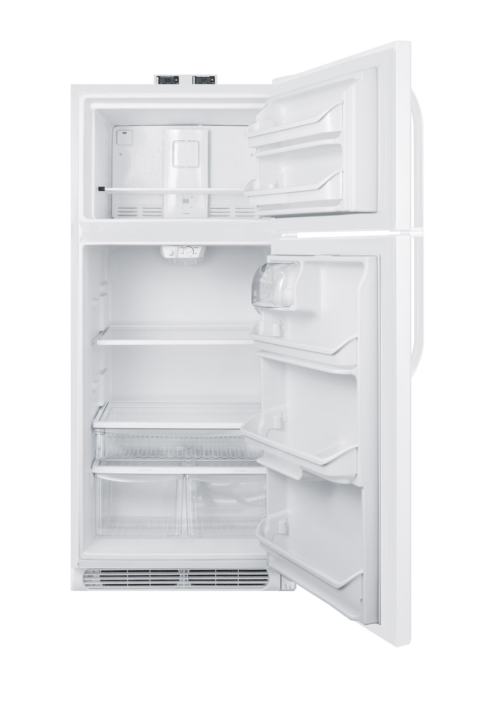 21 cu.ft. break room refrigerator-freezer in white with NIST calibrated alarm/thermometers
